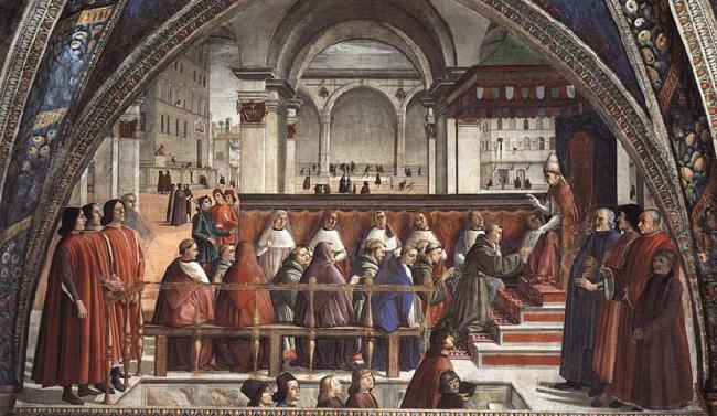 Domenicho Ghirlandaio Bestatigung der Ordensregel der Franziskaner France oil painting art
